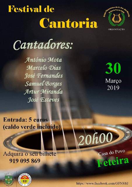 Festival de Cantoria sábado na Feteira
